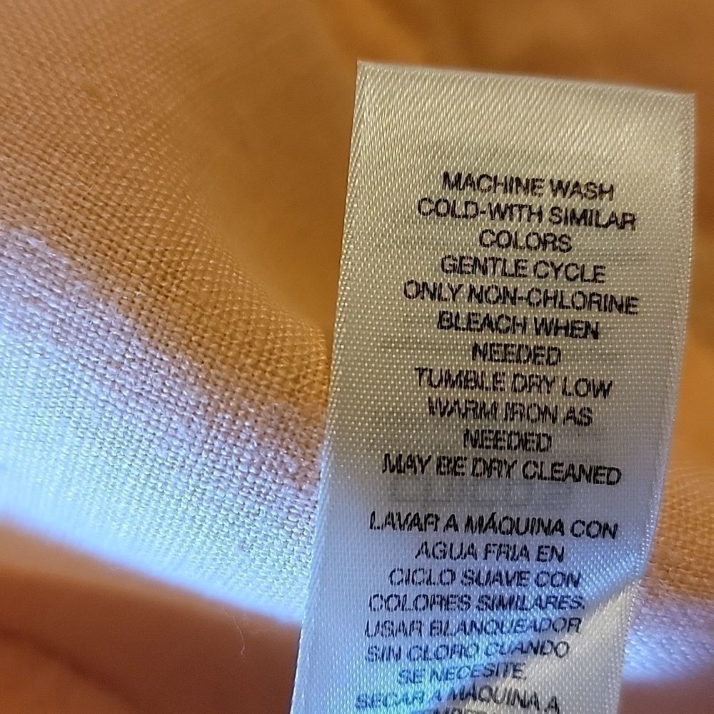 Chico's-Linen Peach open collared jkt. with pockets Size 4=XL. - Picture 11 of 11